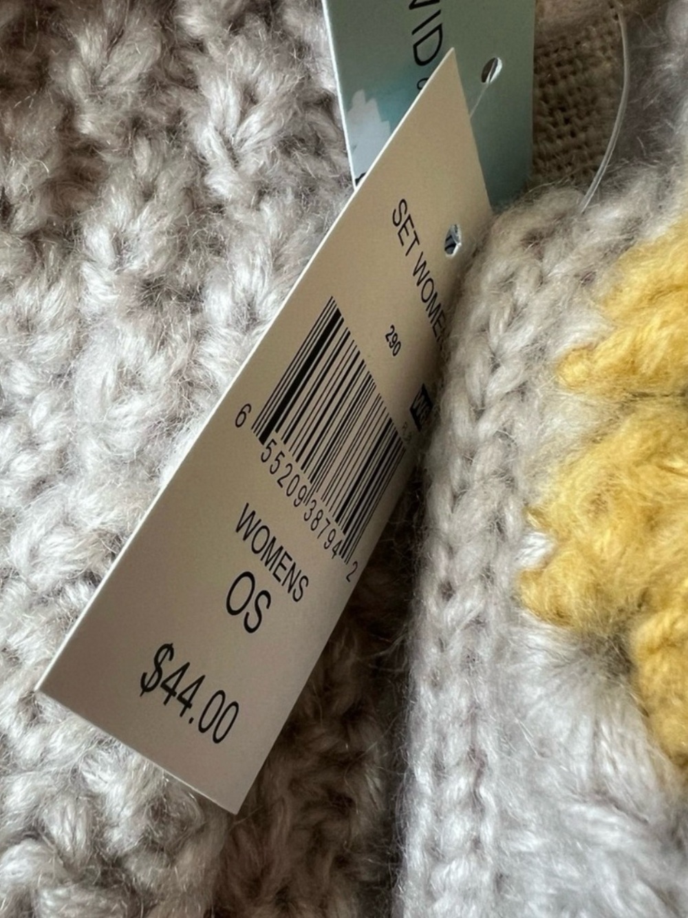 David and Young granny square block scarf with mittens, New nwt $44 retail - Picture 2 of 4
